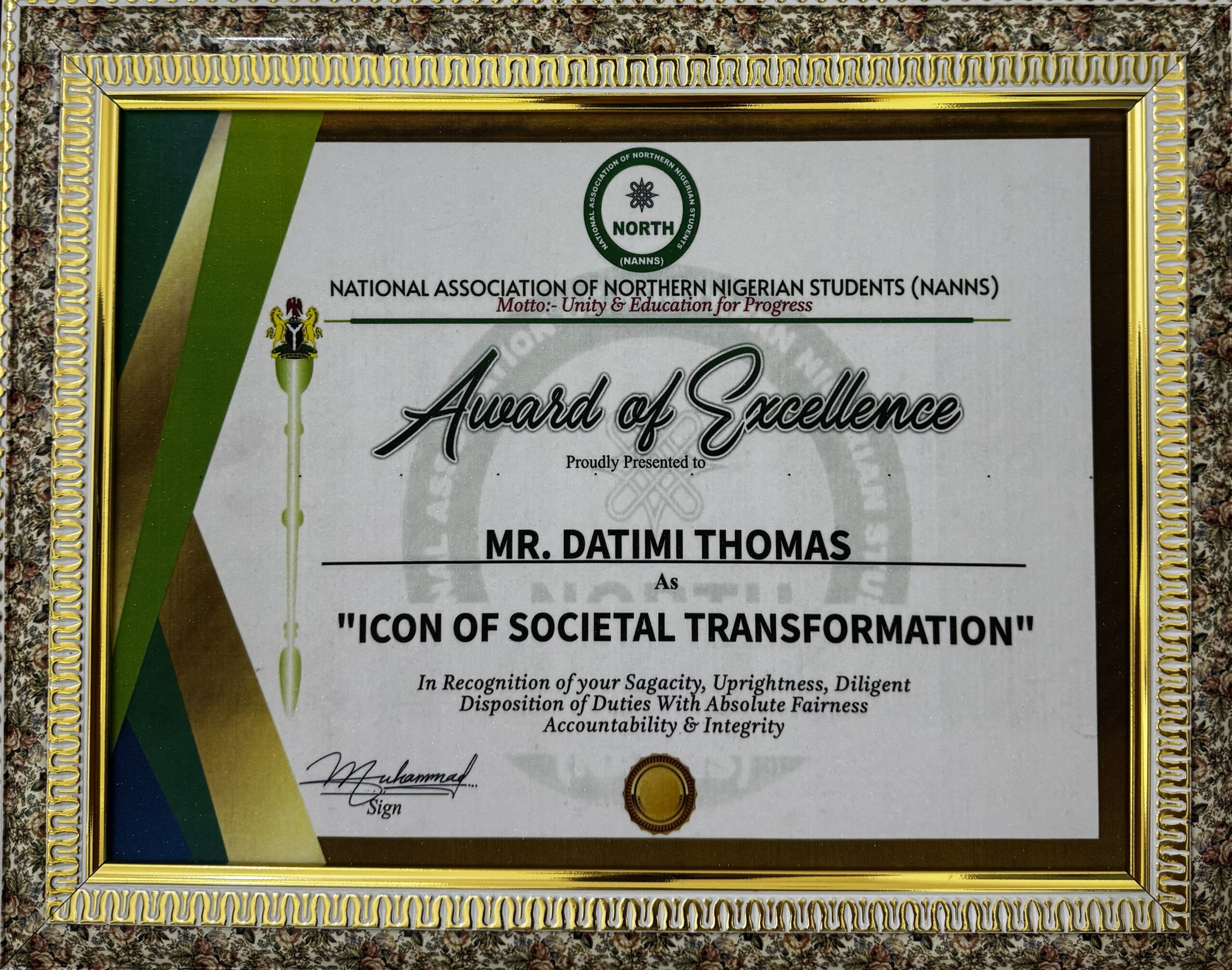 Award of Excellence – Icon of Societal Transformation